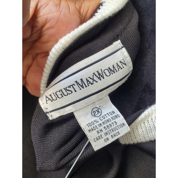 August Max Women Black Cotton Long Sleeve Buttons Front Cardigan Sweater Size 2X - Picture 9 of 14